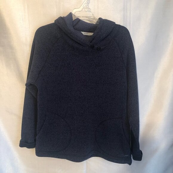Woolrich Ladies  XLg Hooded Sweater in Heathered Navy Blue - Picture 9 of 9